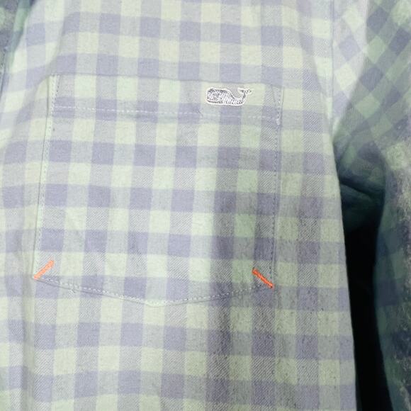 Vineyard Vines Girls Checker Dress Long Sleeve Casual Button - 14 - Picture 4 of 8